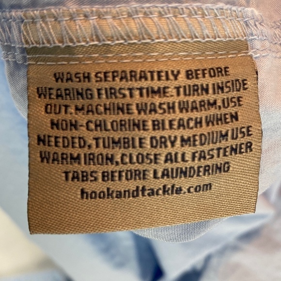 Hook & Tackle Fishing Gear Short Sleeve Vented Cotton Shirt Sz L Multi-pocket - Picture 12 of 13